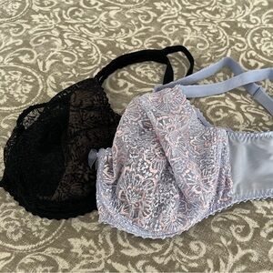 2 Prima Donna bras 32H black and lavender seamless
